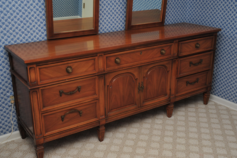 Large Vintage Dresser with Two Mirrors