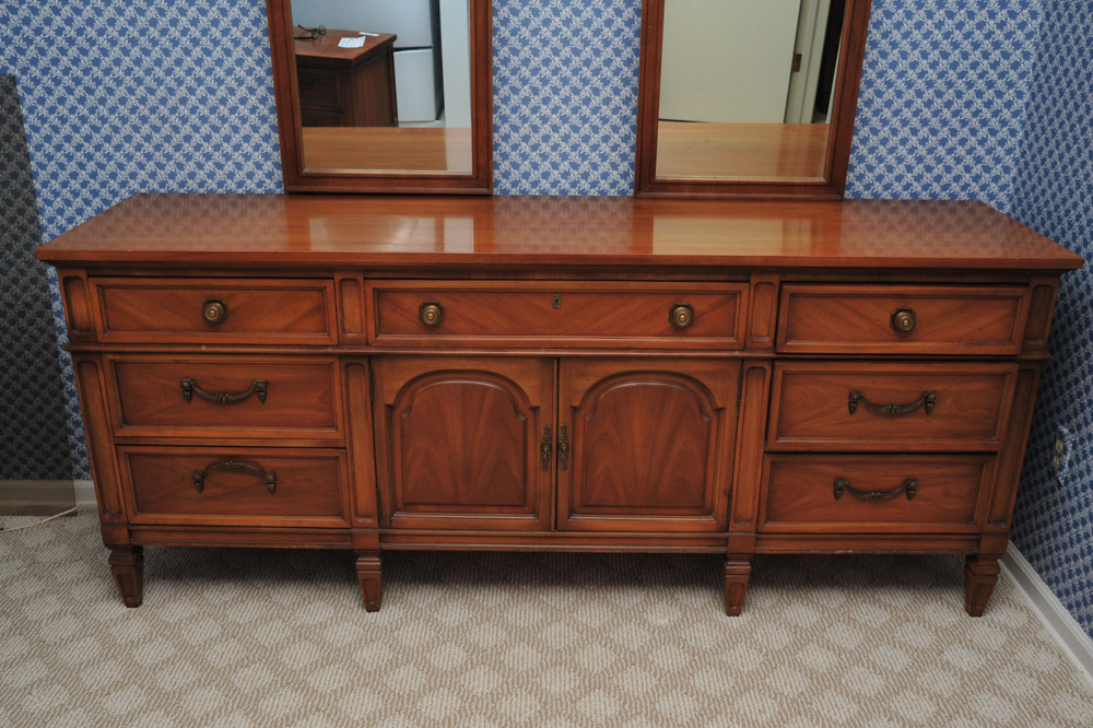 Large Vintage Dresser with Two Mirrors