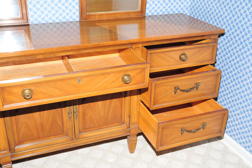 Large Vintage Dresser with Two Mirrors