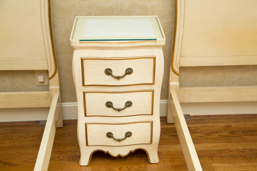 Vintage French Provincial Twin Beds and Night Stand