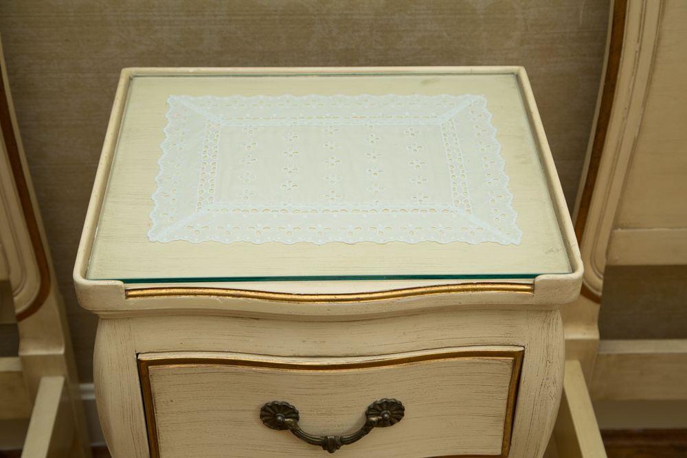 Vintage French Provincial Twin Beds and Night Stand