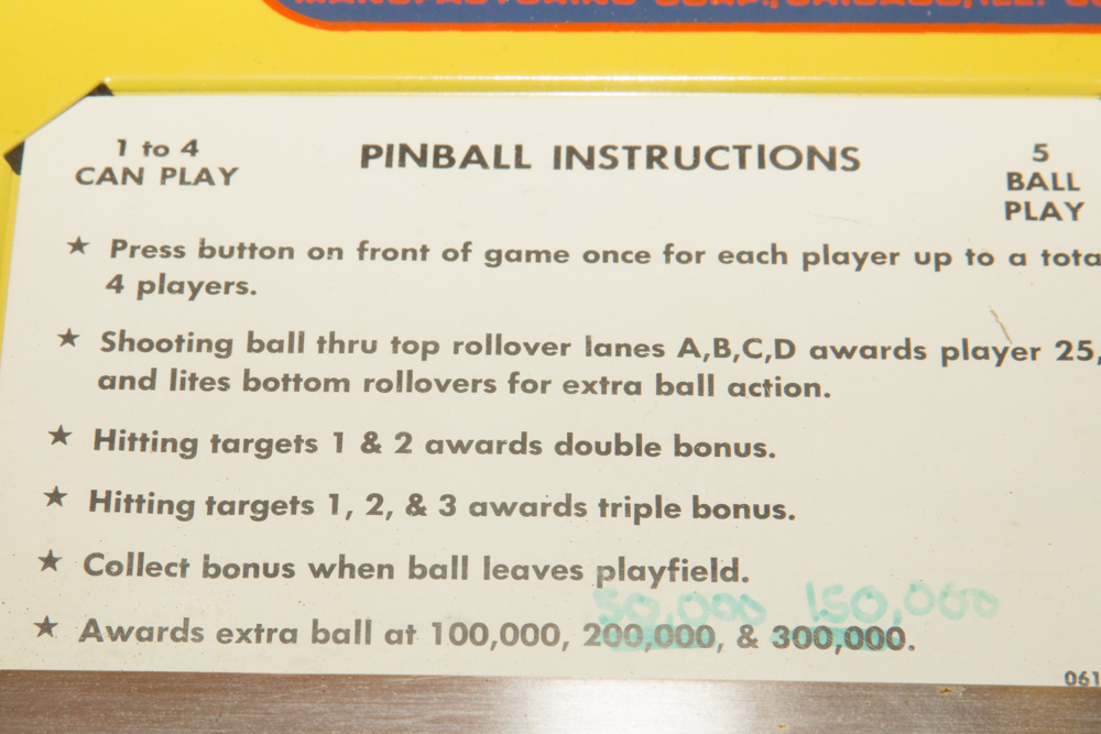 Bally by Capital Heath Kit Fireball! Pinball Game