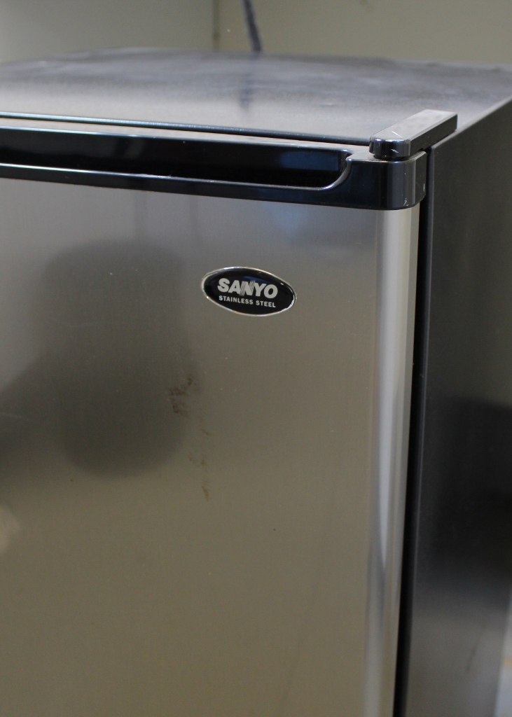 Sanyo Brushed Steel Mini Fridge
