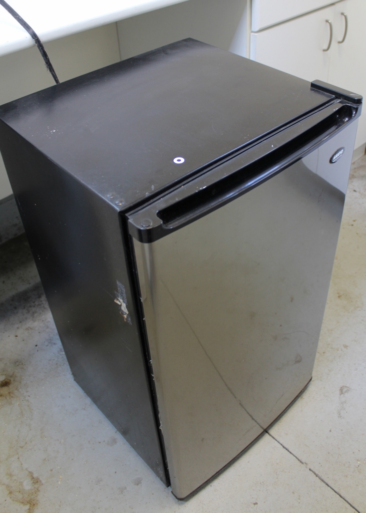Sanyo Brushed Steel Mini Fridge
