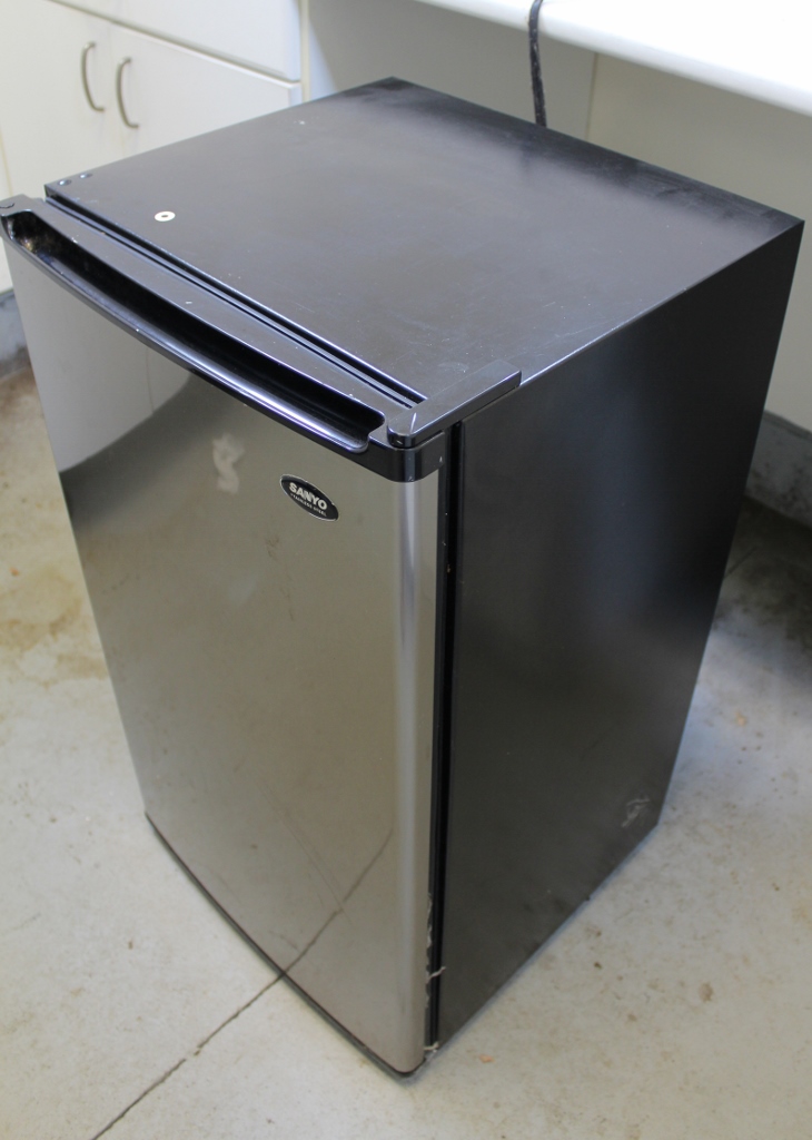 Sanyo Brushed Steel Mini Fridge