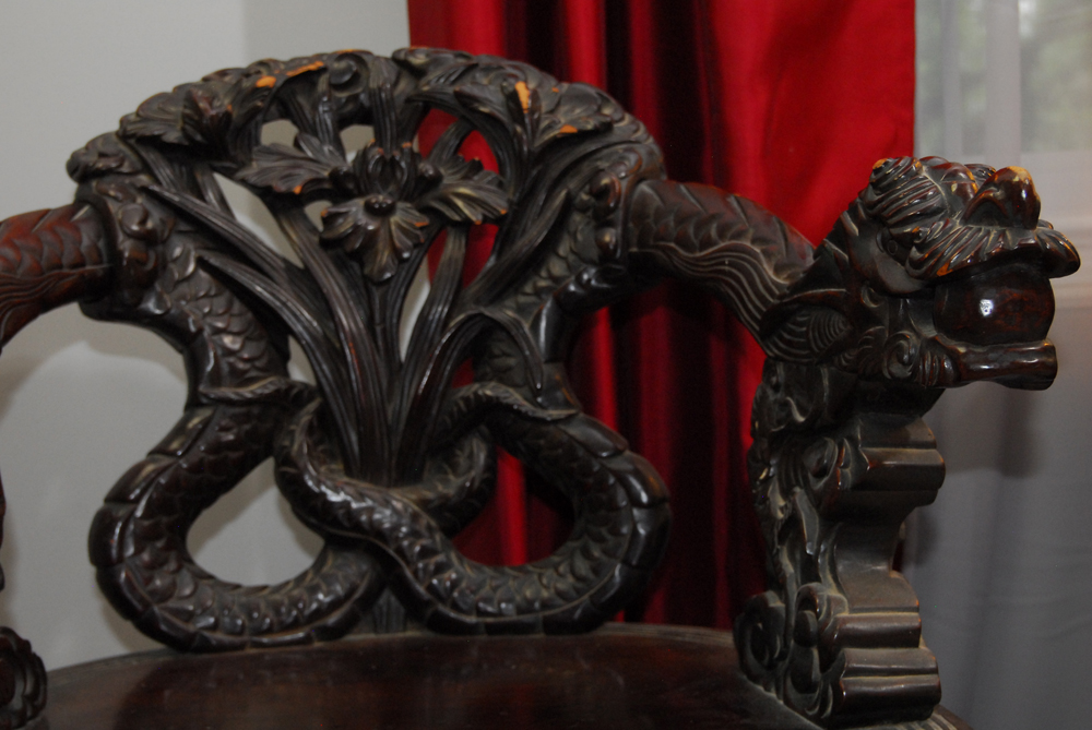 Antique Carved Dragon Chair