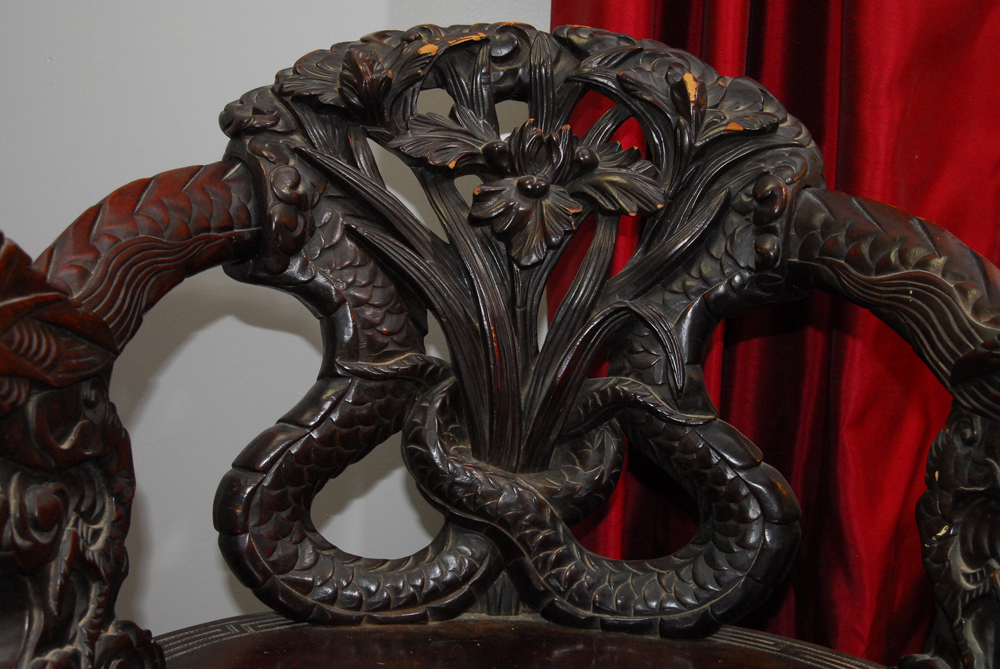 Antique Carved Dragon Chair