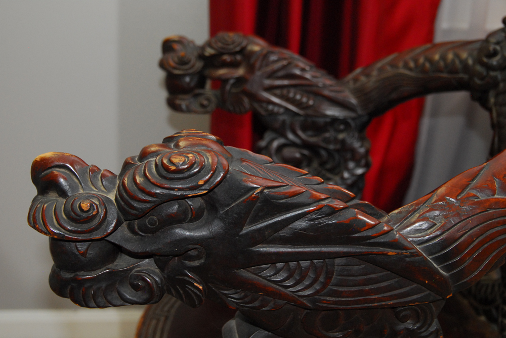 Antique Carved Dragon Chair