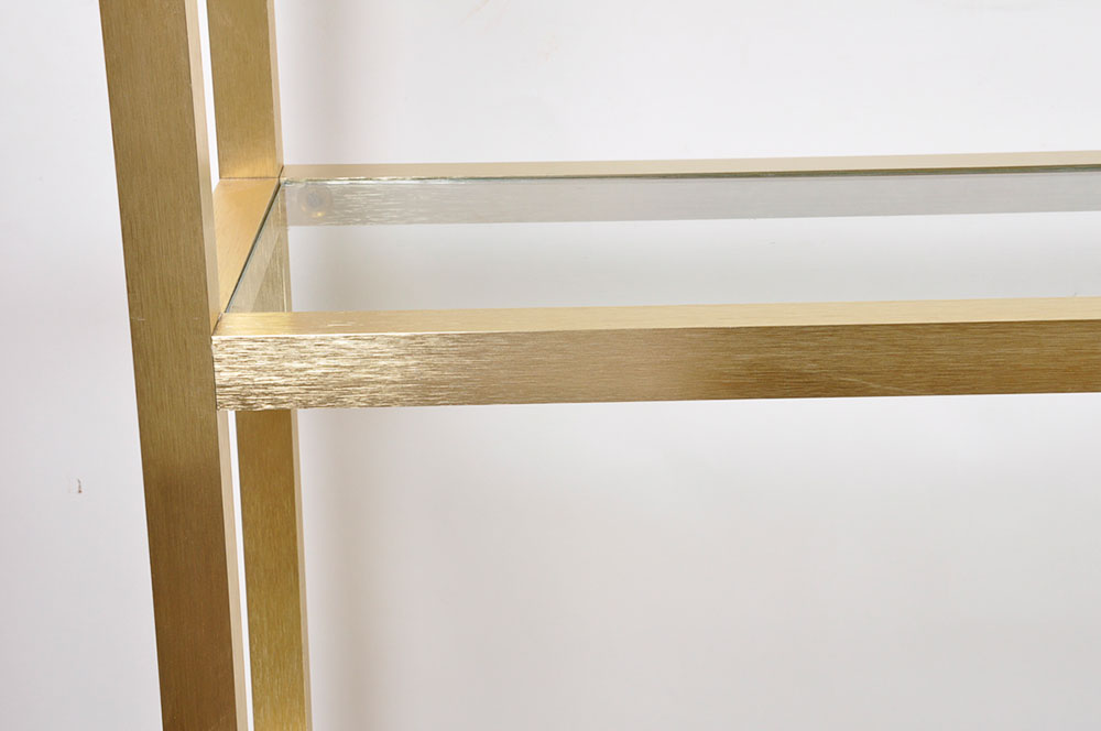 Gold Tone and Glass Shelves