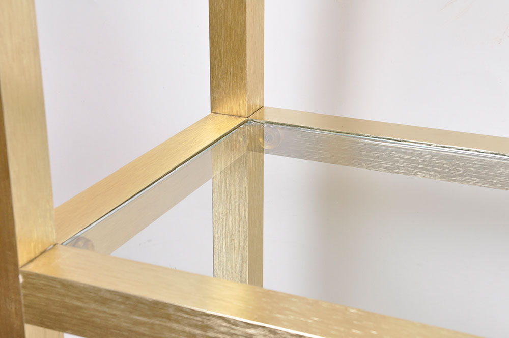 Gold Tone and Glass Shelves