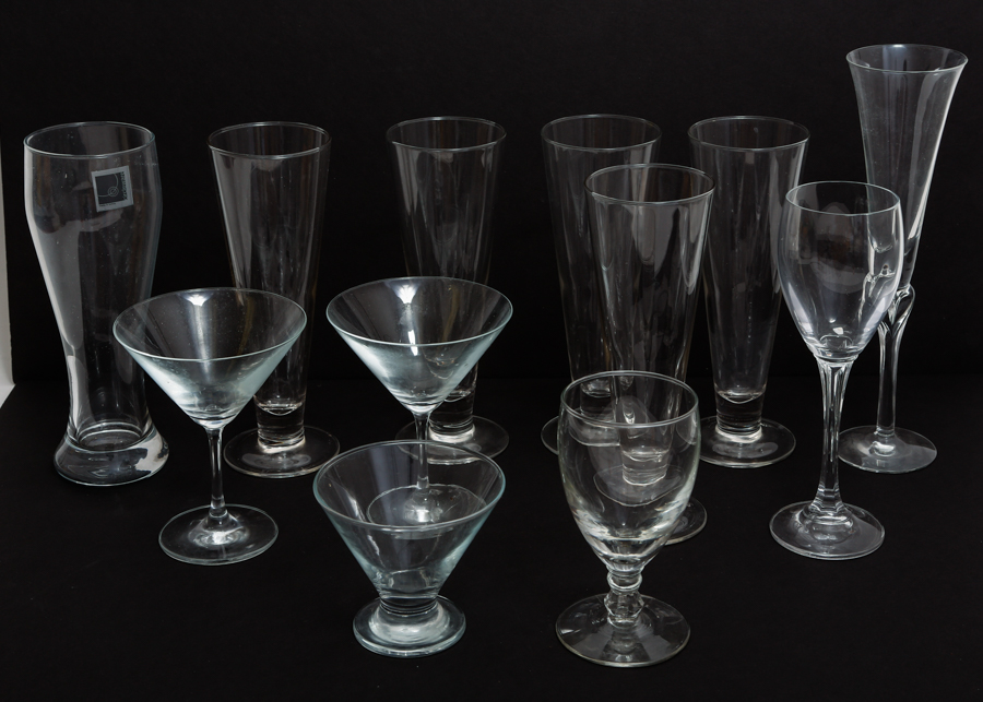 Collection of Alcoholic Drinking Glasses
