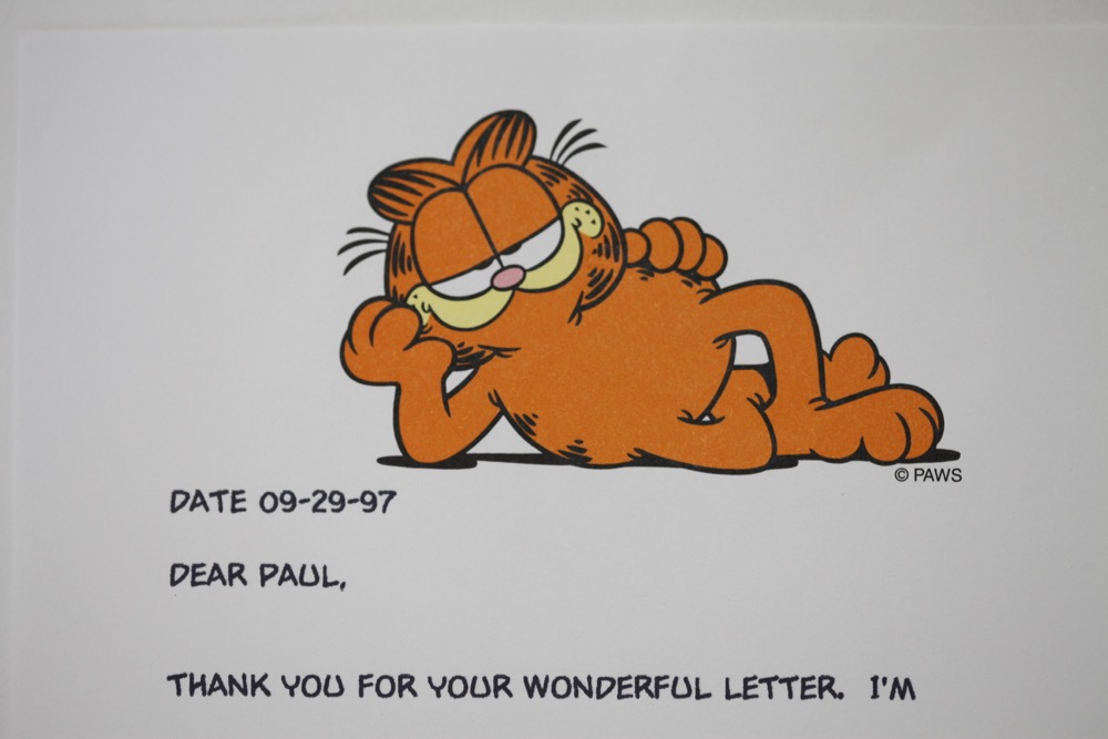 "Garfield" Creator Jim Davis Autograph and Print