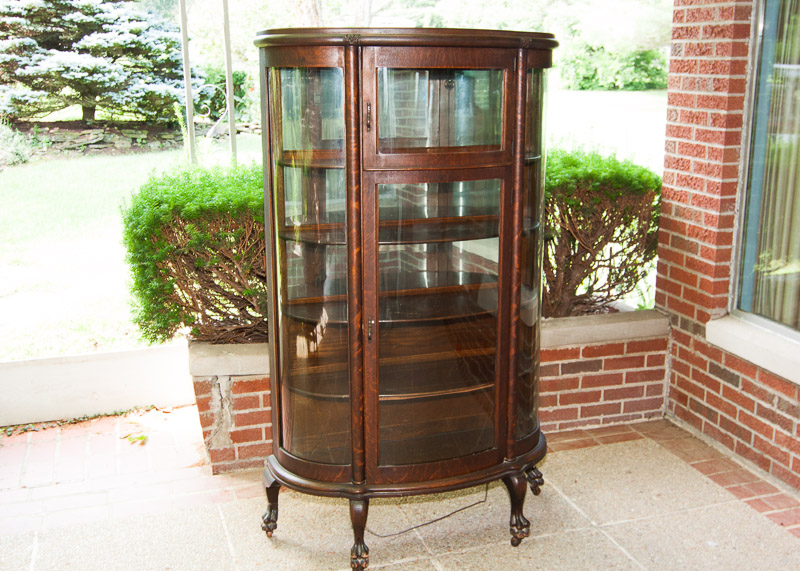 Vintage Oak Half Round China Cabinet EBTH