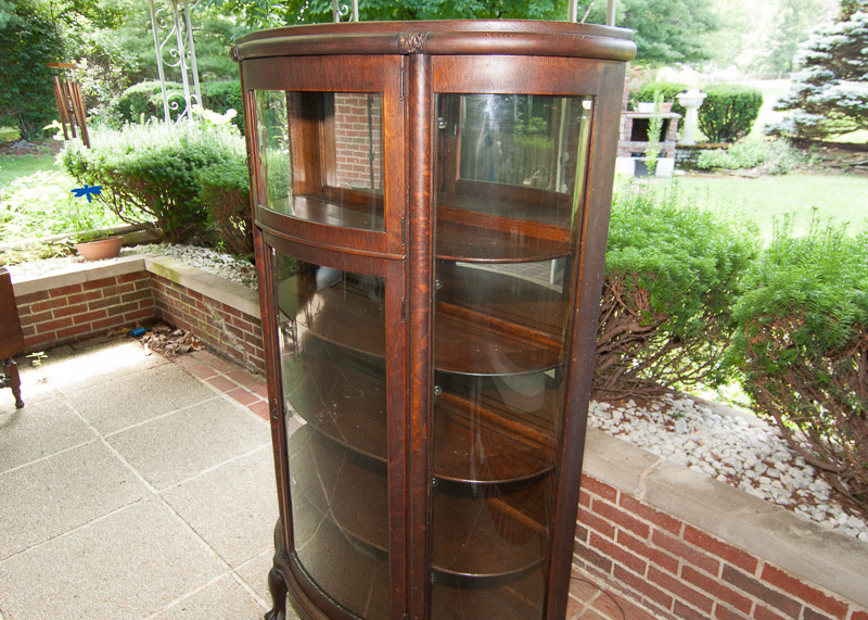 Vintage Oak Half Round China Cabinet