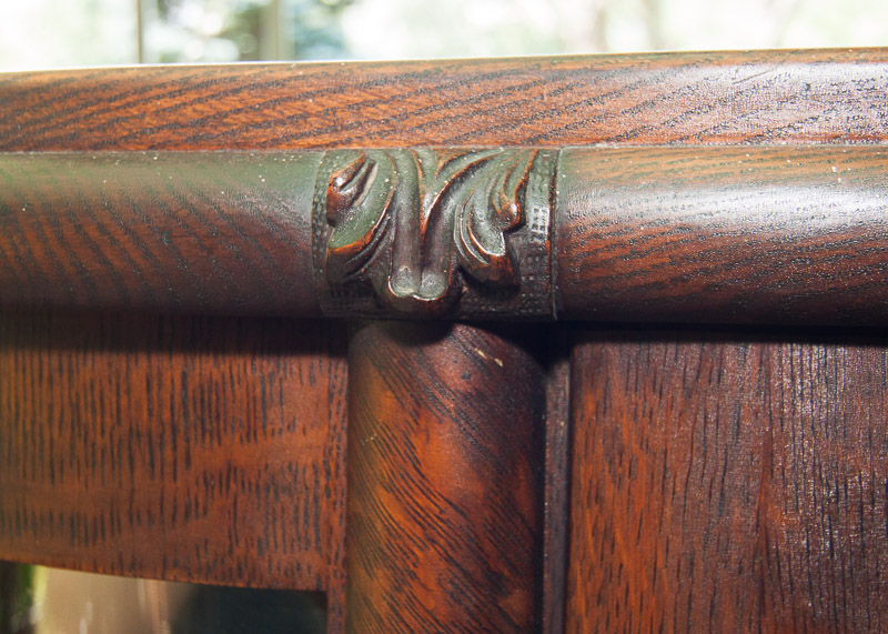 Vintage Oak Half Round China Cabinet