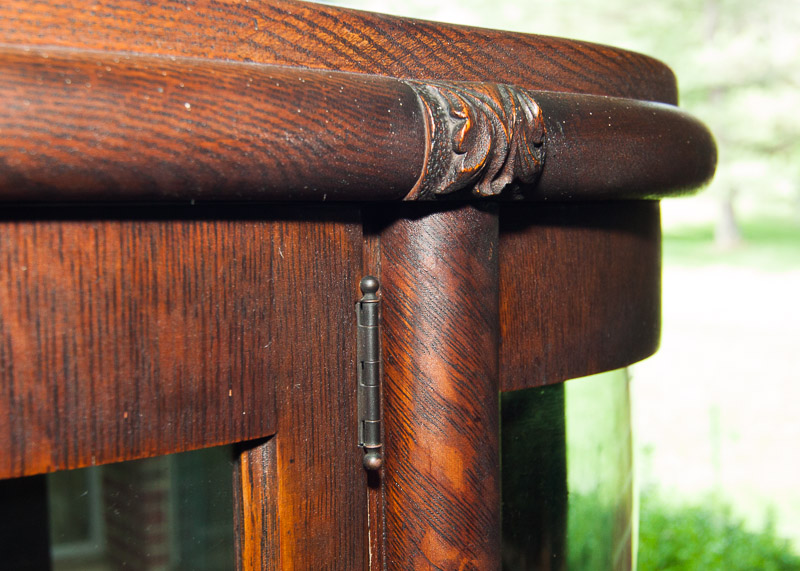 Vintage Oak Half Round China Cabinet
