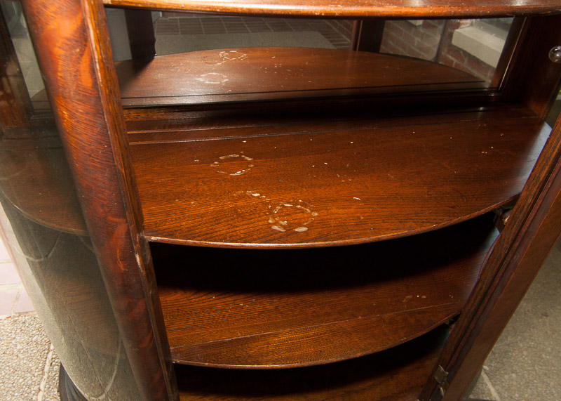 Vintage Oak Half Round China Cabinet
