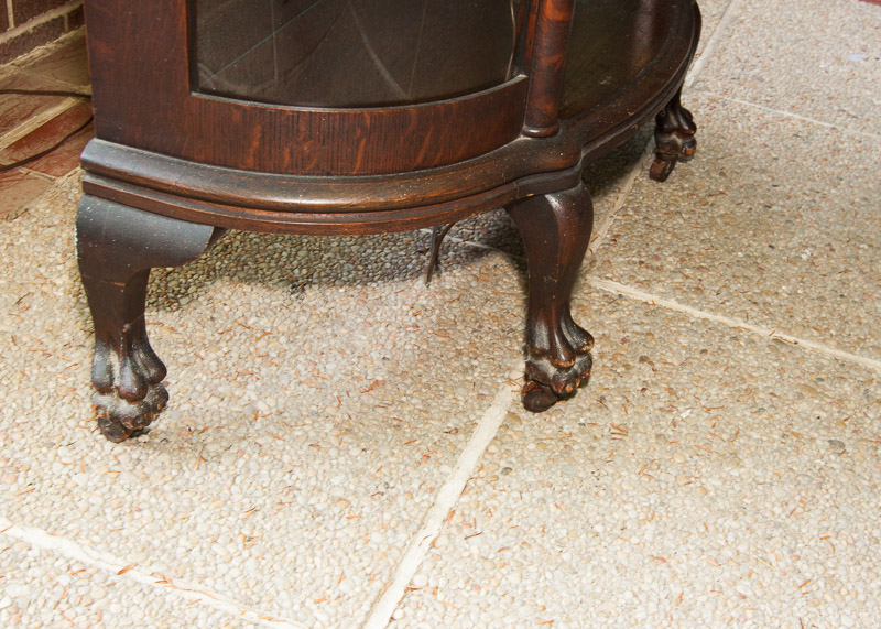 Vintage Oak Half Round China Cabinet