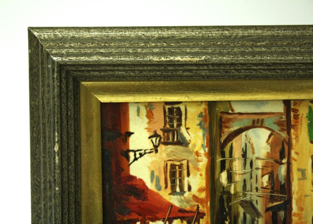 Charles Nicoise Framed Oil Painting on Porcelain Tile