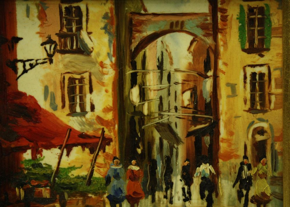 Charles Nicoise Framed Oil Painting on Porcelain Tile