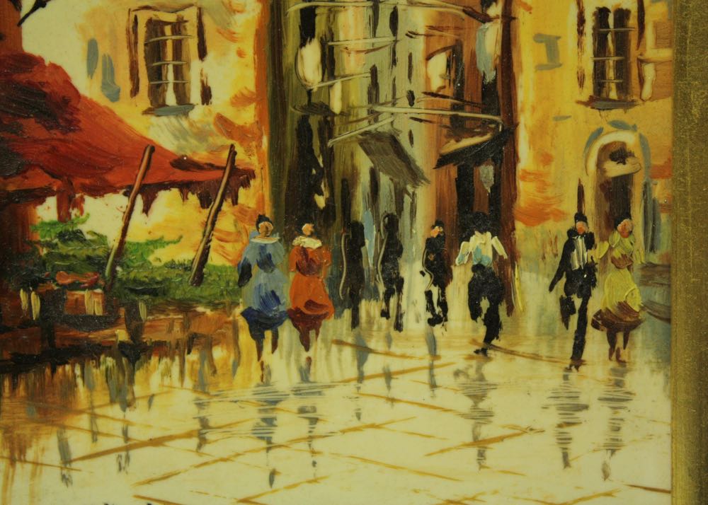 Charles Nicoise Framed Oil Painting on Porcelain Tile