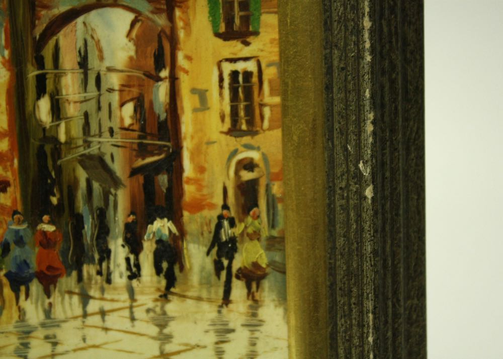 Charles Nicoise Framed Oil Painting on Porcelain Tile