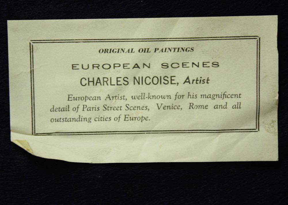 Charles Nicoise Framed Oil Painting on Porcelain Tile