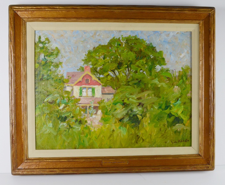Lewis H. Meakin Original Oil Painting of House Among the Trees
