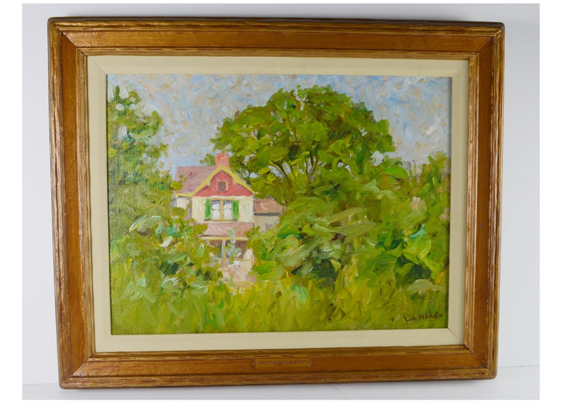Lewis H. Meakin Original Oil Painting of House Among the Trees