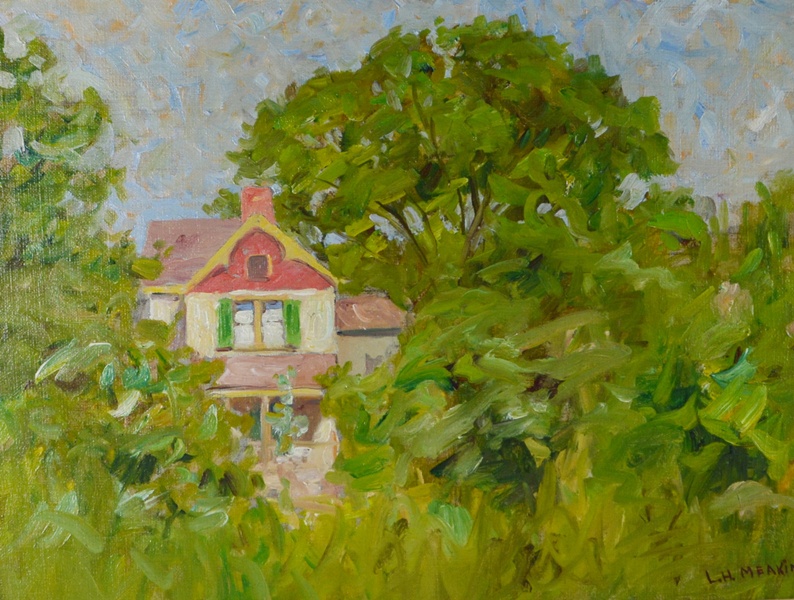 Lewis H. Meakin Original Oil Painting of House Among the Trees