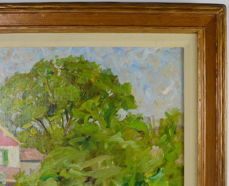 Lewis H. Meakin Original Oil Painting of House Among the Trees