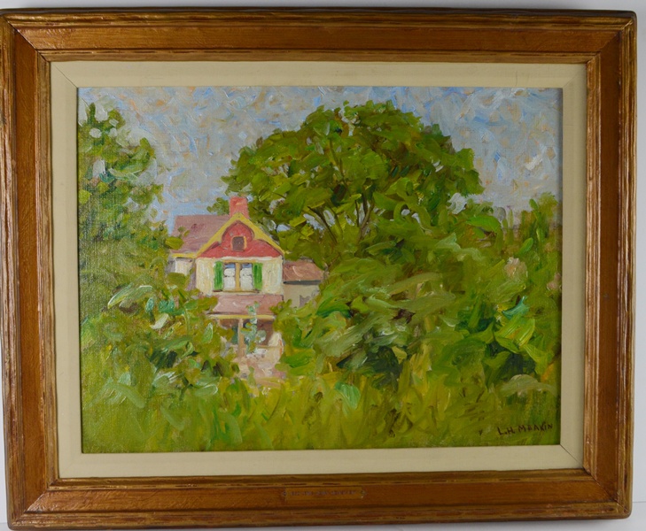 Lewis H. Meakin Original Oil Painting of House Among the Trees