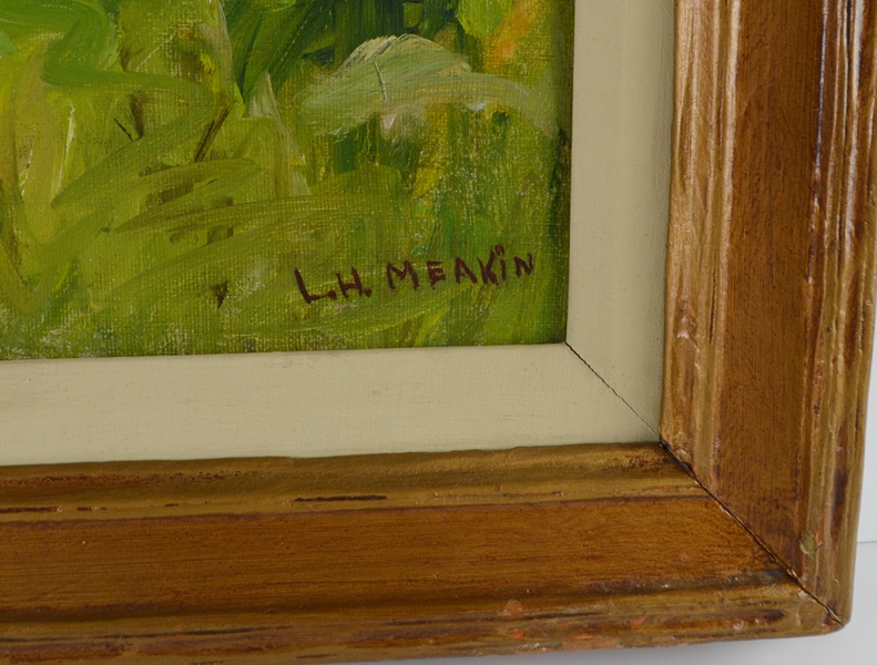 Lewis H. Meakin Original Oil Painting of House Among the Trees