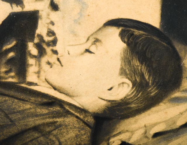 Original Charcoal and Pencil Post Mortem Drawing