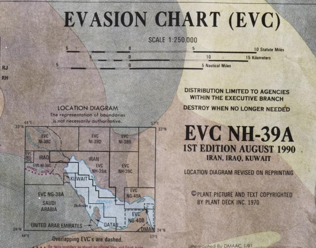 US Military Evasion Chart for Desert Storm
