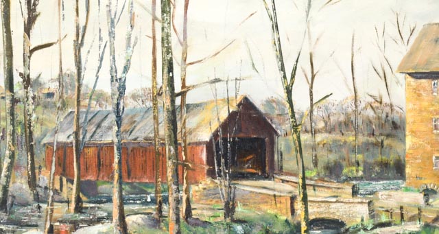 Joe DeThomas "Glymer's Mill" Oil on Canvas