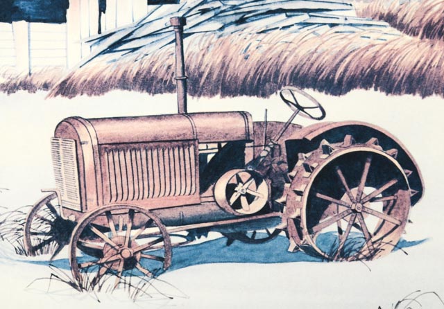 C. E. Phelps Signed L/E Photo Offset Lithograph of Barn