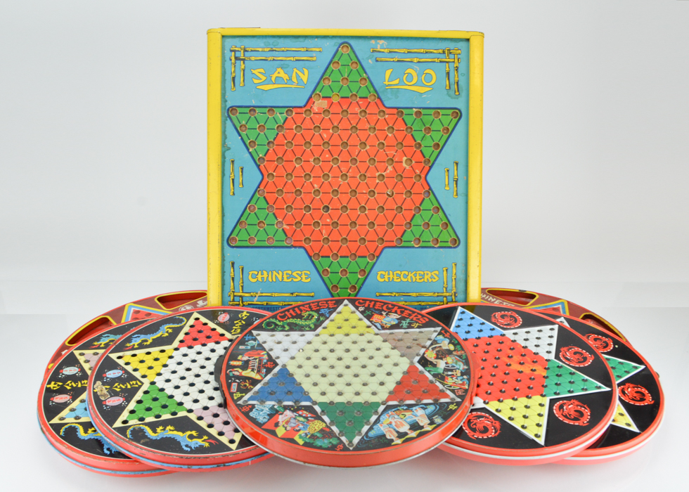 Vintage Chinese Checker/Checker Game Boards