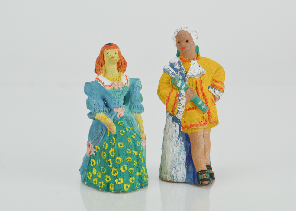 Vintage Terracotta French Historic Figures