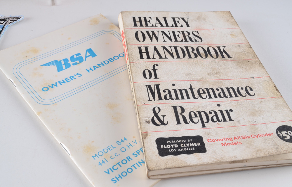 Assorted Vintage Car Manuals, Corvette, Austin Healey