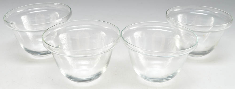 Quartet of Etched Glass Shrimp Servers