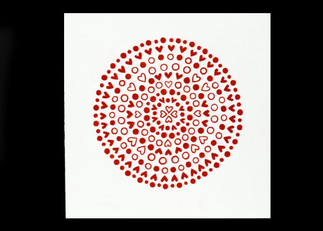 Original Stewart Katz "Redheart Burst" Acrylic on Board