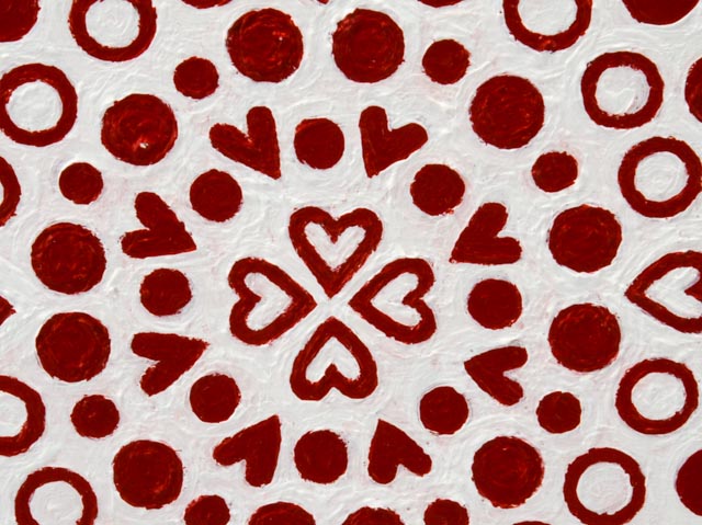 Original Stewart Katz "Redheart Burst" Acrylic on Board