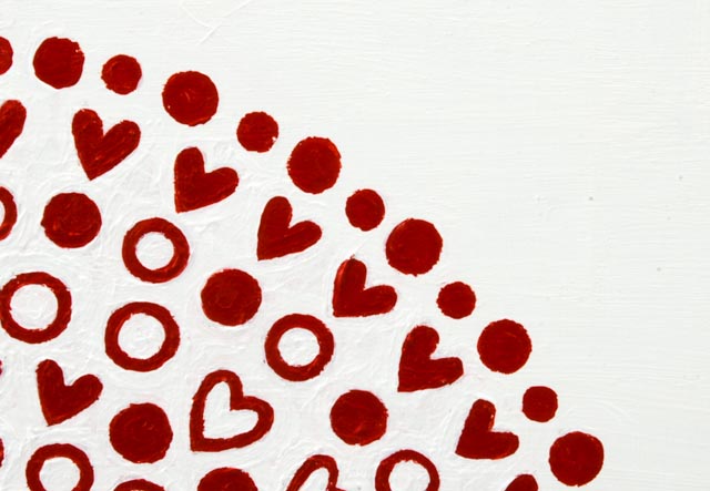 Original Stewart Katz "Redheart Burst" Acrylic on Board