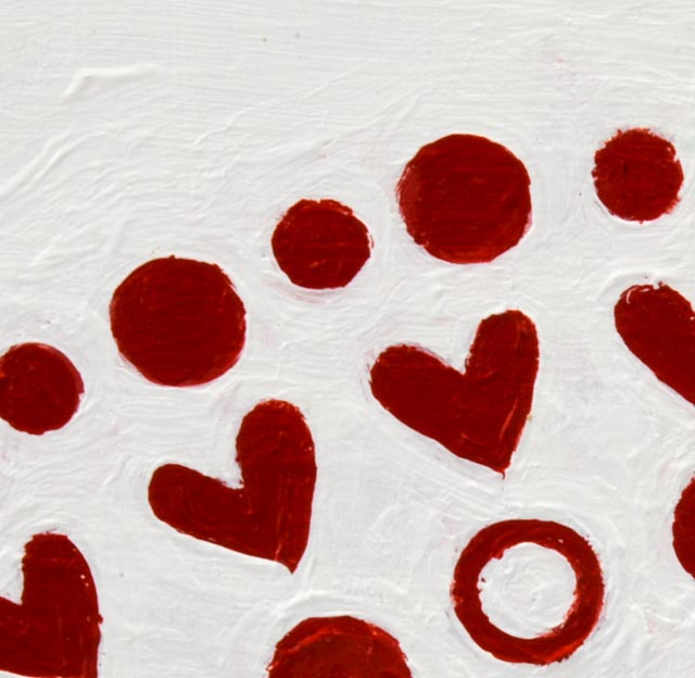 Original Stewart Katz "Redheart Burst" Acrylic on Board