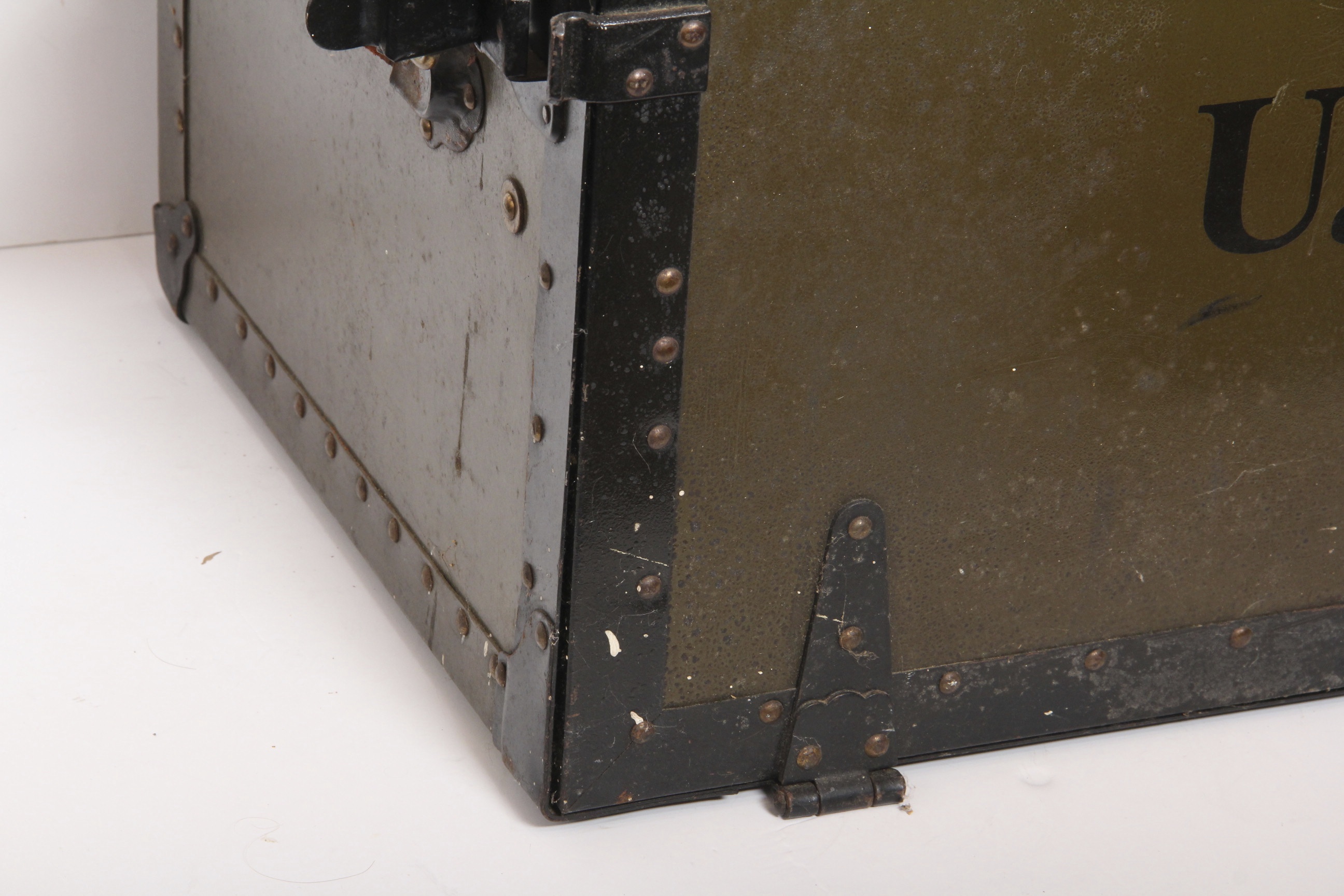 Vintage U.S. Military Officer's Field Desk Wood Drawer Interior