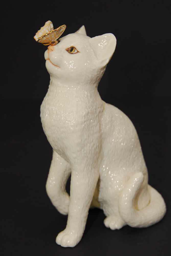 Lenox Cat and Butterfly Figurines