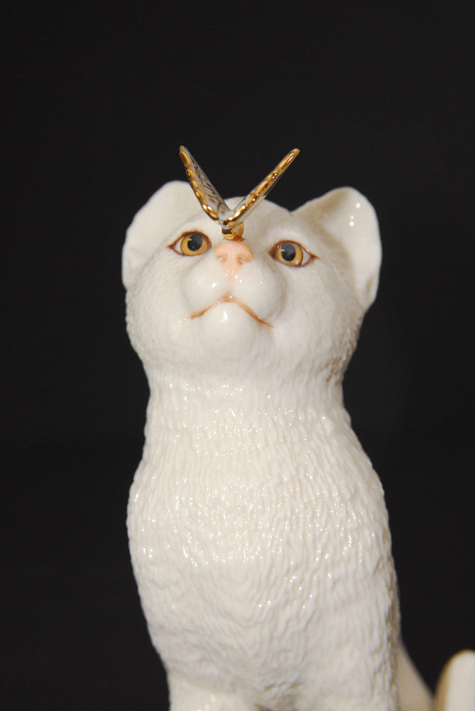 Lenox Cat and Butterfly Figurines