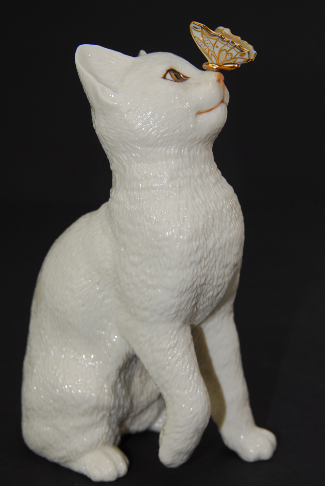 Lenox Cat and Butterfly Figurines