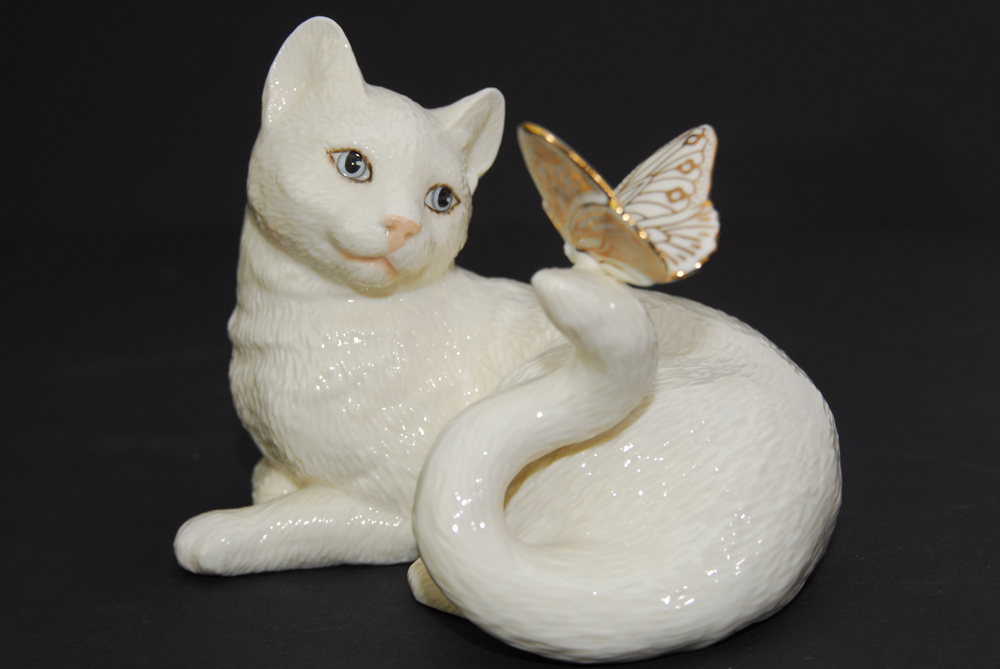 Lenox Cat and Butterfly Figurines